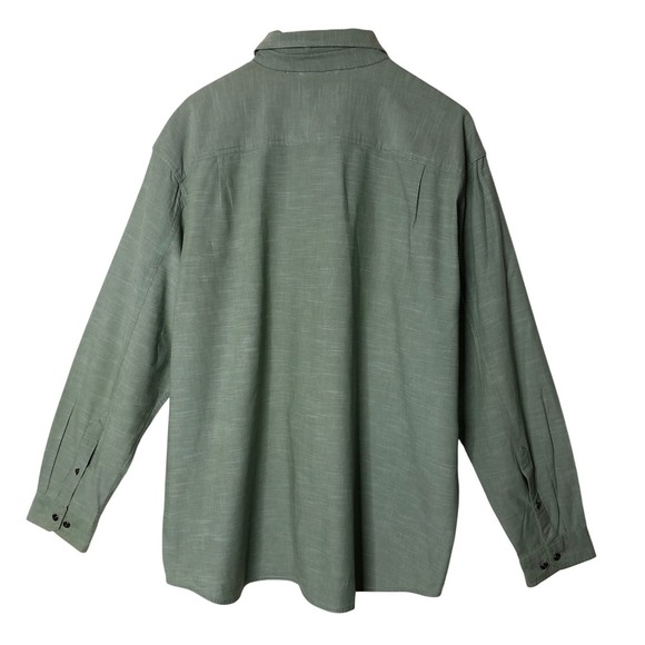 L.L.Bean Mens 100% Cotton XL Regular Fit Green Button Down Shirt Long Sleeve - Picture 2 of 16